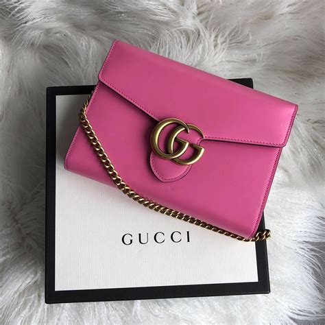 gucci marmont wallet on chain pink|gucci signature wallet on chain.